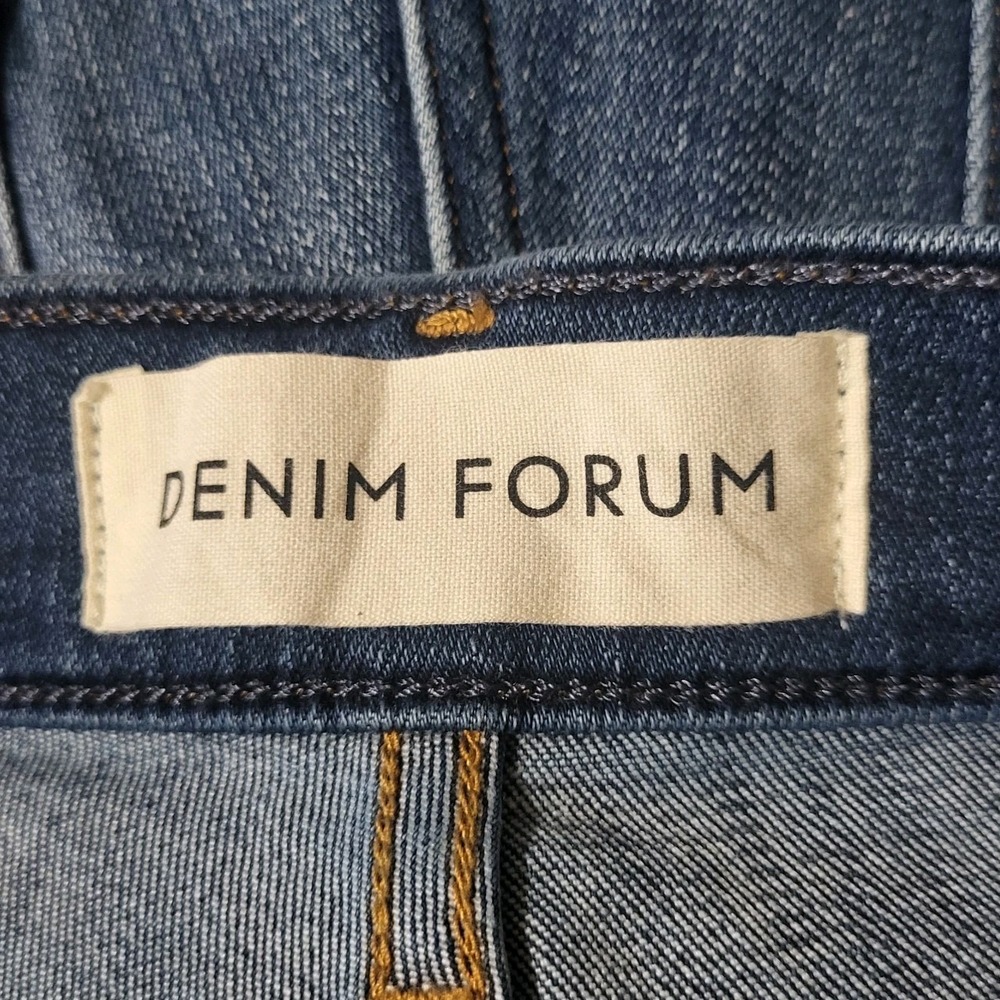 Denim Forum Aritzia The Nico Mid Rise Skinny Crop‎ Raw Released Hems Size 28 - Picture 4 of 11